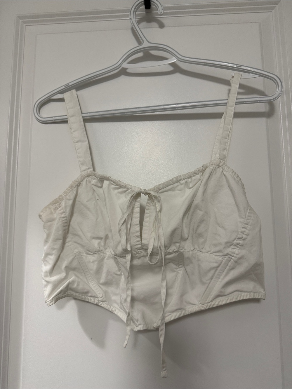 Garage Cream Tie-Front Cropped Bustier